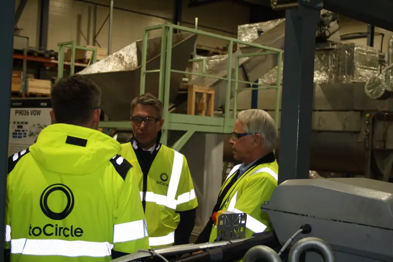 Olje- og energiministeren møter Tocircle-teamet ved MVR-anlegget på Lindum